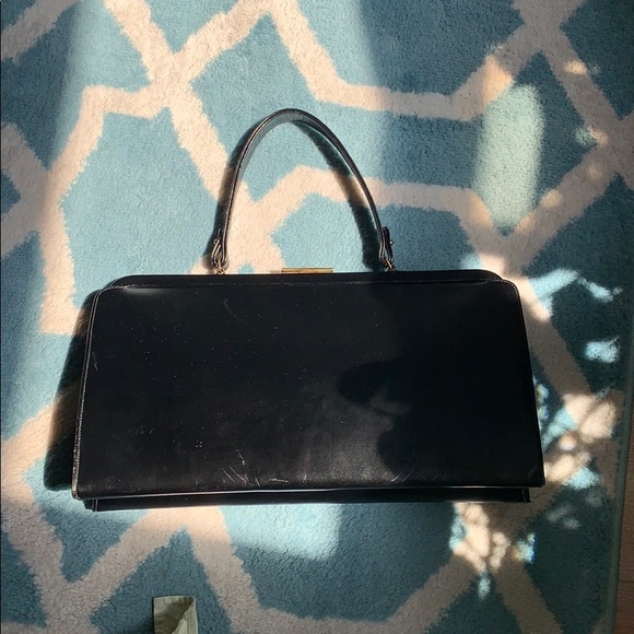 Vintage 60s top handle leather bag - Picture 3 of 8